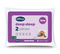 Silentnight Deep Sleep Firm Pillows 2 Pack - Support Side Sleeper Pillow with Fibre Core Firmer Comfortable Supportive Bed Pillow - For Neck and