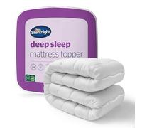 Silentnight Deep Sleep Luxury Mattress Topper - Soft Supportive Comfortable Durable Bed Topper with Easy Fit Elasticated Straps - Quilted Wavy Stitch Cover - Hypoallergenic & Machine Washable, Single