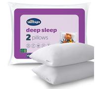 Silentnight Deep Sleep Pillows 2 Pack - Medium Support Comfortable Hollowfibre Bed for Front, Back and Side Sleepers Machine Washable Hypoallergenic of Standard Size, White