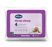 Silentnight Deep Sleep Pillows 4 Pack - Medium Support Bed Pillows for Side, Front, Stomach and Back Sleepers Comfortable - Machine Washable and Hypoallergenic - Pack of 4, White