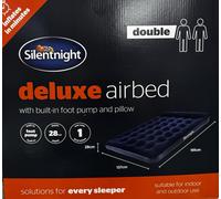 Double Air Bed Built In Foot Pump Inflatable Silentnight Camping Mattress