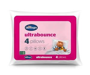 Silentnight Deluxe Ultrabounce Pillows 4 Pack - Pack of 4 Medium Support Pillows for Back, Front and Side Sleepers with Deluxe Fibres Ensuring Superior Comfort - Machine Washable