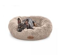 Silentnight Calming Donut Pet Bed - Super Fluffy Comfort Reduce Anxiety - Nest Calm Design - Cushioned Sides for Head Support - Dog Cat Sleep Bed - Machine Washable & Non-Slip Base - Natural, Medium
