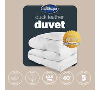 Silentnight Duck Feather Duvet - 10.5 Tog All Season Bed Quilt - Filled with Soft White Natural Duck Feathers for Superior Comfort - Down-Proof Cotton Cover - Breathable & Machine Washable, King