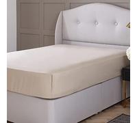 Silentnight 100% Pure Cotton Extra Deep 40cm Single Cream Fitted Sheet. Super Soft and Easy Care No-Iron Luxury Linen Bottom Bedsheet - Elastic Hem to Snugly Fit Around Your Mattress 541053GE