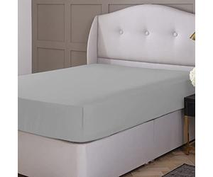 Silentnight Extra Deep Fitted Sheet 40cm Light Grey - Quality Premium Luxury Bedding Cotton Bed Sheets for Mattress - Deep Sided Machine Washable, Single, Grey