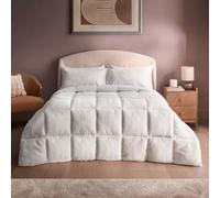 Silentnight Faux Fur Coverless 10.5 Tog Duvet, White, King Bed | Luxurious Ultra Soft, Bed Quilt & Pillowcase Set, All Year Round Comfort, No Cover Needed, Machine Washable