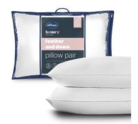 Silentnight Feather and Down Pillows 2 Pack Luxury Natural Premium Anti Allergy