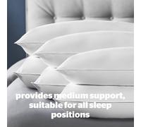 Silentnight Feather & Down Pillow 6 Pack Luxury Soft Snug Comfy Natural Duck Bed Pillows For Side Back Sleepers - Medium Firm Support Ethically Sourc