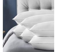 Silentnight Feather & Down Pillow 6 Pack Luxury Soft Snug Comfy Natural Duck Bed Pillows For Side Back Sleepers - Medium Firm Support Ethically Sourc