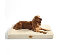 Silentnight Crate Dog Bed - Orthopaedic Firm Support Pet Mattress Non-Slip Base - Comfort & Support Mat Reduce Pressure on Joints, Removable and Washable Sherpa Cover, Extra Large 81x112cm, Natural