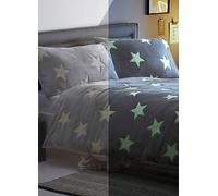 Silentnight Glow in The Dark Teddy Fleece Duvet Cover Set - Grey Grey