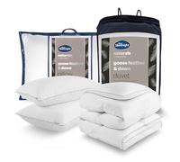 Silentnight Goose Feather and Down Duvet & Pillow Set - Luxury Hotel Quality Feather 10.5 Tog Duvet Quilt with 100% Cotton Down Proof Cover Premium Warm Breathable - Super King