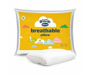 Silentnight Healthy Growth Breathable Pillow - Kids Pillow with Mesh Sides for a Refreshing Nights Sleep - Cotton, Anti Bacterial and Machine Washable, White