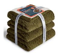 Silentnight Heat Genie Giant Chunky Knit Blanket GREEN 240 CM