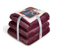 Silentnight Heat Genie Self Heating Giant Blanket - Cosy Warm Sherpa Fleece Throw with Unique Foil Layer to Retain Heat - Extra Large Reversible for Sofa Couch Bed Camping - 180x240cm, 2 Pack, Berry