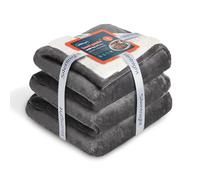 Silentnight Heat Genie Self Heating Giant Blanket - Cosy Warm Sherpa Fleece Throw with Unique Foil Layer to Retain Heat - Extra Large Reversible for Sofa Couch Bed Camping - 180x240cm (Charcoal)