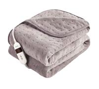 Silentnight Comfort Control Heated Throw Blanket - Luxury Fleece Electric Heated Overblanket for Sofa Bed with 9 Heat Settings, Fast Heat-up and Safety Shut Off - Machine Washable - 120x160cm - Grey