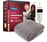 Silentnight Comfort Control Heated Throw Blanket - Luxury Fleece Electric Heated Overblanket for Sofa Bed with 9 Heat Settings, Fast Heat-up and Safety Shut Off - Machine Washable - 120x160cm - Grey