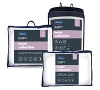 Silentnight Hotel Collection Complete Bed Set - Luxury Hotel Quality Pillow Pair, Mattress Topper and 10.5 Tog Duvet - Luxuriously Soft, Silky and Machine Washable, Double