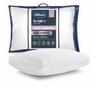 Silentnight Hotel Collection Luxe Cotton Box Pillow, Medium Firm Support | Naturally Breathable 100% Cotton Cover, 233TC, Back & Side Sleepers, Head & Neck Comfort, Hypoallergenic, Machine Washable