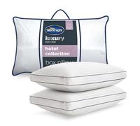 Silentnight Hotel Collection Luxury Pillows 2 Pack - Soft Touch Hotel Quality Bed Pillows for Back and Side Sleepers with Box Design Offering Extra Head and Neck Support - Pack of 2