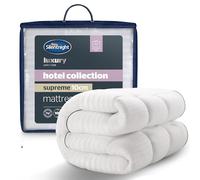 Silentnight Hotel Collection Mattress Topper, 10cm Deep, Double, 135x190cm | Luxury Supportive Design, Box-Stitched Edge, Cushioned Comfort, Elegant Embossed Cover, Elastic Straps, Machine Washable