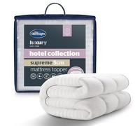 Silentnight Hotel Collection Mattress Topper - 5cm Thick Deep for Luxury Comfort - Filled with Finest Fibres to Rejuvenate Your Bed - Soft Touch Quilted Embossed Cover & Box-Stitched Edge - Single
