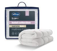 Silentnight Hotel Collection Mattress Topper Double Bed - Luxury Soft Silky Comfortable 5cm Thick Deep Mattress Protector Pad Cover with Deep Fit Ela