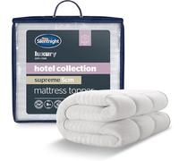 Silentnight Hotel Collection Mattress Topper Single Bed - Luxury Soft Silky Comfortable 5cm Thick Deep Mattress Protector Pad Cover with Deep Fit Elasticated Straps - Single - 190x90cm