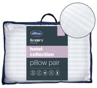 Silentnight Hotel Collection Pillows 2 Pack - Luxury Hotel Quality Pillows Soft Medium Support for Back and Side Sleepers Comfy Supportive - Hypoallergenic and Machine Washable - Pack of 2