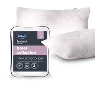 Silentnight Hotel Collection Pillow Protector - Luxury Quilted Soft Touch Cover - Hypoallergenic Bed Pillow Protector - Machine Washable - Hotel Style Comfort - 2 Pack
