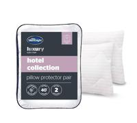 Silentnight Hotel Collection Pillow Protector - Luxury Quilted Soft Touch Cover - Hypoallergenic Bed Pillow Protector - Machine Washable - Hotel Style Comfort - 2 Pack