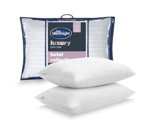 Silentnight Hotel Collection Pillows 2 Pack - Luxury Hotel Quality Pillows Soft Medium Support for Back and Side Sleepers Comfy Supportive - Hypoallergenic and Machine Washable - Pack of 2
