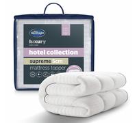 Silentnight Hotel Collection Mattress Topper King Bed - Luxury Soft Silky Comfortable 5cm Thick Deep Mattress Protector Pad Cover with Deep Fit Elasticated Straps - King