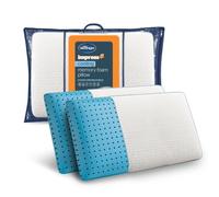 Silentnight Impress Cooling Memory Foam Pillow Pair - Comfortable Pressure Relief - Breathable Temperature Regulation - Infused with Cooling Gel Foam - Hypoallergenic Washable Removable Cover, 2 Pack