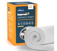 Silentnight Impress Memory Foam Mattress Topper - 5cm Deep Luxury Orthopaedic Pressure Relief Hypoallergenic Bed Topper for Back & Neck Pain - Elasticated Straps & Machine Washable Cover, Super King