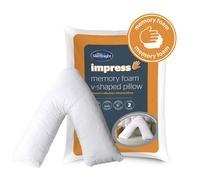Silentnight Impress Memory Foam V Shape Pillow - Ergonomic Orthopaedic Design Eases Aches and Pains - Head Back and Neck Support for Bed or Sofa - Post Surgery Nursing Pregnancy Comfort Pillow