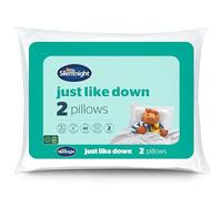 Silentnight Just Like Down Luxury Pillow - Filled with Hollowfibre Down-Like Feel - Extra Comfort & Warmth - Soft Medium Support for Head & Neck - Hypoallergenic & Machine Washable - 2 Pillows