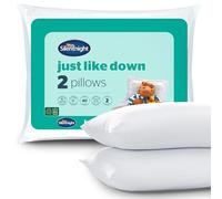 Silentnight Just Like Down Pillow - Hotel Bed Sleep Pillows Cuddle Support Pillow Pair - Machine Washable Soft Comfy Pillows,2 Count (Pack of 1), White