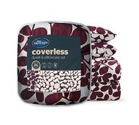 Silentnight Leaf Print 10.5 Tog Coverless Duvet and Pillowcase Set Berry King