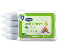 Silentnight Luxury Anti Allergy Pillows 4 Pack - Soft Medium Support Pillows Filled with Anti-Bacterial Anti-Allergy Fibres Ideal for Back and Side Sleepers - Machine Washable - Pack of 4,White