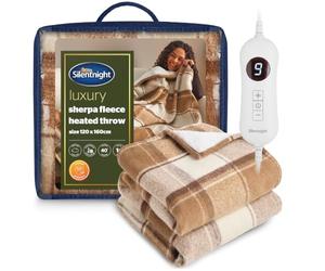 Silentnight Luxury Check Fleece Heated Throw