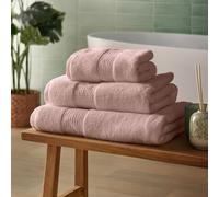 Silentnight Luxury Cotton Hand Towel - Luxuriously Soft & Super Absorbent Deep Pile Towel - 100% Cotton BCI - Textured Waffle Border Hand Towel - 90 x 50cm - Machine Washable, Pink