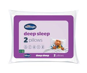 Silentnight Luxury Deep Sleep Pillow Pack of 2 - Pair of Bed Pillows with Luxurious Stitching and Soft Medium Support - Hypoallergenic and Machine Washable - 2 Pack