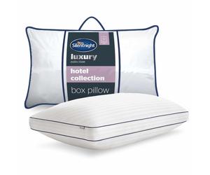 Silentnight Luxury Hotel Collection Box Support Pillow - Hotel Quality Back and Side Sleeper Pillow with Box Wall Design for Extra Head, Neck and