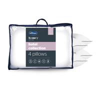 Silentnight Luxury Hotel Collection Piped Pillow - Hotel Quality Stylish Pillow Soft Medium Support for Back & Side Sleepers - Filled with Finest Fibres, Hypoallergenic and Machine Washable, Pack of 4