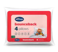 Silentnight Luxury Bouceback Pillows 4 Pack - Soft Medium Support Pillows for Back and Side Sleepers with Bouncy Fibres and Stitched Edge for Long Lasting Comfort and Style - Pack of 4,White