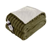 Silentnight Luxury Ribbed Faux Fur Heated Throw - Green