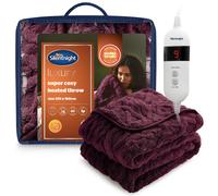 Silentnight Luxury Super Cosy Heated Throw - Snuggly Soft Knit Jacquard Fleece Electric Blanket for Sofa Bed with 9 Heat Settings - Fast Heat-up and